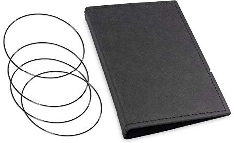 A6, revolutionäres, nachhaltiges X17-Konzept für Notizbuch Personal Organizer und Terminplaner/Hülle für 3 Hefte! Vegan, Deutsches Zellulose-Material, schwarz, Made in Germany