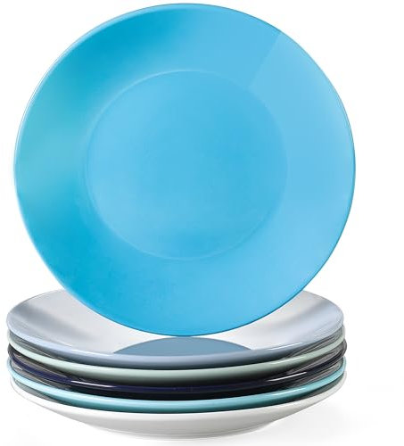 LOVECASA, Série Sweet, Assiette à Dessert en Porcelaine, 6 Pièces, 21 cm, Assiette Couleur Pure