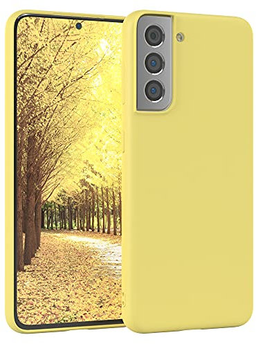 EAZY CASE - Silikonhülle für Galaxy S21 5G Hülle Silikon Case Gelb weich stoßfeste Handyhülle Schutzhülle mit Kameraschutz Dünn Premium Schutz Cover TPU Phone Bumper in Pastell Hellgelb Matt