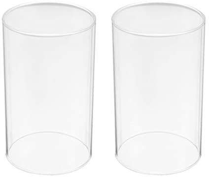 BESPORTBLE Hurricanes Candle Holder - 2Pcs Clear Glass Cylinder Open Both Ends Chimney Tube Open Ended LED Candle Shade Wedding Table Centerpiece Decor, 8 * 15cm