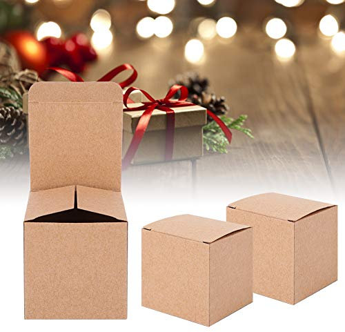 50 Stück Kraftpapier-Box, Vintage, DIY, Karton, Faltbox, für Hochzeit, Süßigkeiten, Verpackung, Geburtstag, Party, Weihnachten, Party, Favor Boxen (50 Boxen/Set ohne