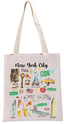 PYOUL Borsa New York City - Regalo per Amanti di NYC, Souvenir e Vacanze - Tote Bag Large