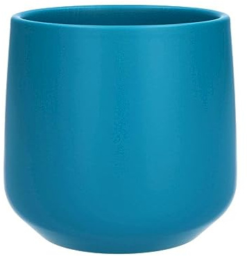 INNA-Glas Übertopf ZIOKA aus Keramik, matt-türkis, 13,5 cm, Ø 14,5 cm | Deko Keramiktopf klein