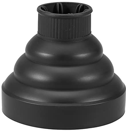 Sturmhaube für Haartrockner, faltbar, mit Diffusor aus Silikon, hitzebeständig, schützt das Haar effektiv vor waschbar (schwarz)