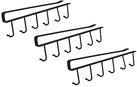 OFXDD Hook Under Cabinet Hanger Rack - Hooks Under Shelf Mug Hanger/Holder - Tea, Сoffee Cup Hooks Under Cabinet - Hanger Rack for Kitchen, 3 Pcs