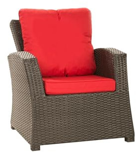 Kissen für Gartensessel – weich und bequem, ideal für Rattan-Möbel, Relaxstühle und Outdoor-Sofas – Sitz- und Rückenpolster (rot)