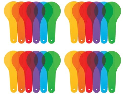 24Pcs Color Paddles, Transparent Color Paddles, Color Learning, Optics Color Filter Plate Montessori Educational Science Educational Painting Color Drawing Cognition Science Science