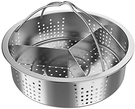 Trio Separator Steam Basket Rack Steamer Stainless Steel Cookware Accessories with Steamer Holder Insert Steaming Grid Basket Divider for Pressure Cooking Egg Steaming Holder