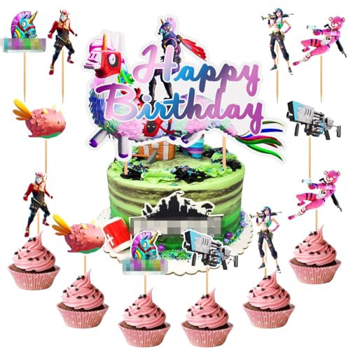 Spiel Thema kuchen deko, Video Gaming Geburtstag Tortendeko, 13 pcs Videospiele geburtstagsdeko, Dekoration Geburtstag Spiel Partei Liefert, Videospiel Thema Junge Mädchen Kuchendekoration für Party