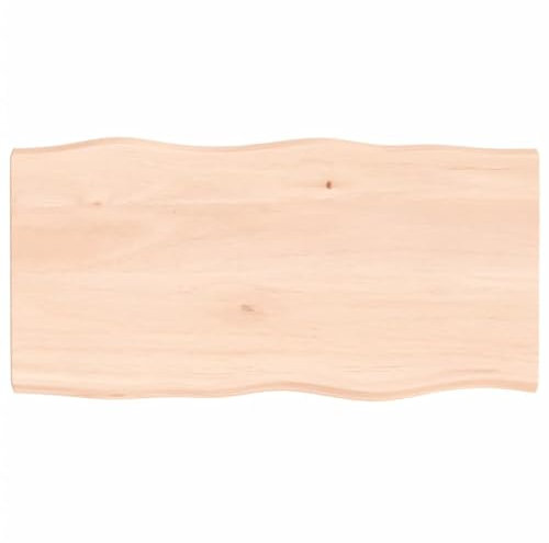 Chaduof Tablero de Mesa Madera Maciza Roble Borde Natural 100x50x4 cm, Encimera Cocina, Tableros De Madera, Table Salon, Encimera De Madera - 363885
