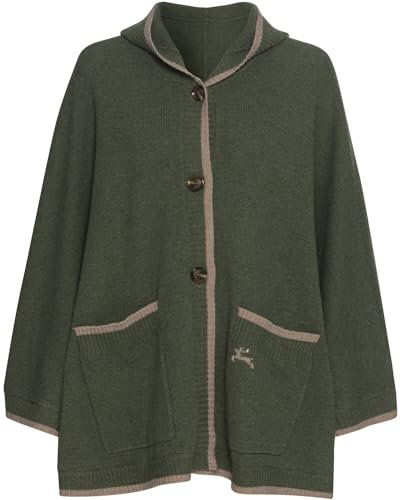Reitmayer Poncho mit Kapuze Grün/Beige, M