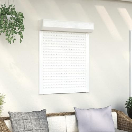 LAPOOH Rollladen Aluminium, Aussenrolladen, Schrank Rollo, Außenrollo, Sonnenschutzrollo Außen, 80 x 100 cm Weiß