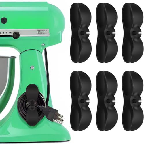 ATARAXIA HOME - Set di 6 Organizzatori di Cavi Elettrici per Elettrodomestici da Cucina - Avvolgicavo, Raccogli Fili elettrici, Reggi Filo, Ferma Cavo e Organizer per Ordina Cavi e Avvolgi