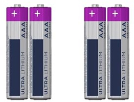AA Ultra Lithium 1,5 V - LR06 (4 Stück) Ø 14,5 x 50,5 mm, ideal für Geräte mit hohem Stromverbrauch wie Kameras und Spielzeug.