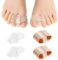 Gjinxi Zehentrenner zur Korrektur von Hallux Valgus, 4 Stück weiche Gel-Zehenspreizer, großer Zehenstrecker, elastischer Hammerzehenkorrektor, Zehenspreizer für Frauen und Männer