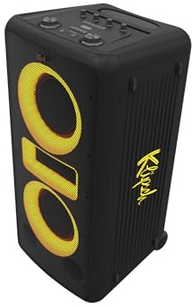 Klipsch New York Music City Party Speaker - Professional Grade Dual 8 woofers, Five Light Show Settings, 12 Hour Battery Life, Trolley Wheels, and mic Included!