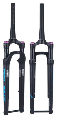 ERSINIAN Road Bike Suspension Fork 700c Gravel Bike Fork 12x100mm Thru Axle Air Fork 40mm Travel 1-1/2'' Tapered Front Fork Disc Brake Manual Lockout(Blue)