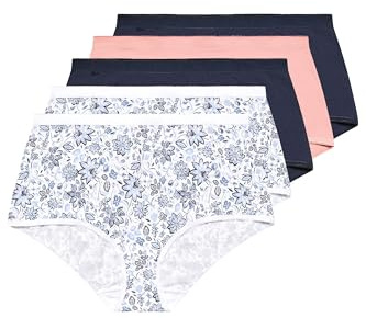 Yours 5 Pack Curve Pink & Floral Print Full Briefs - Women's - Plus Size Curve