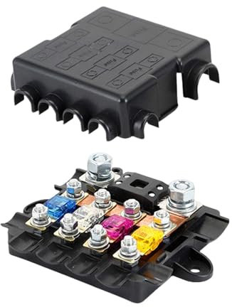 Ronyme 5-Wege-Sicherungskasten, Ersatzteil, robuster Sicherungshalter, Schutzabdeckung für Anhängerauto-Audiosysteme, Hochleistungsinstrumente