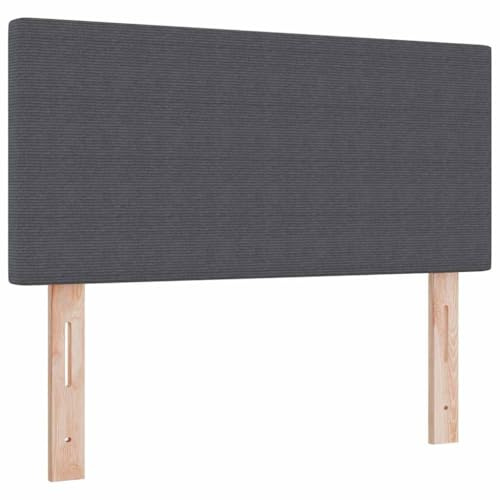 vidaXL LED Kopfteil mit LED -Streifenleuchten Dunkelgrau 90 cm Stoff, Verstellbares Kopfteil, Moderne Schlafzimmeraccessoires, Stimmungslicht, anpassbares gepolstertes Bett, Urbane Deko-Ideen