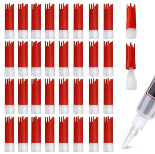100 Stück Kartuschenspitzen, silikon spitzen Kartuschentüllen, Abdichten Düsen Mit Runder öffnung, Weiß Tülle Silikonkartuschen, Silikon Spitzen, für Dichtungskappe Klebedichtmittel