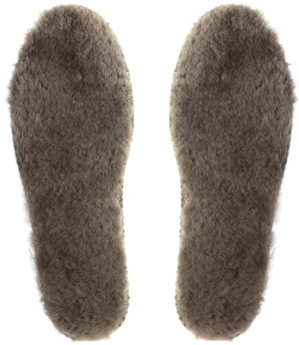 7STROBBS Lammfell Einlegesohlen Winter Warme Einlagen für Damen Herren, Echte Schaffell Sohlen Weiche Thermo Dick Schuheinlagen für Gummistiefel, Hausschuhe und Arbeitsschuhe, Grau 43 EU