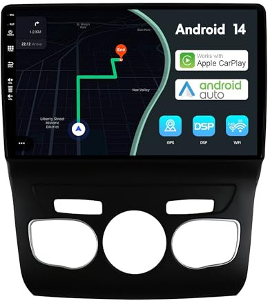 MSD 10.1 Zoll Bildschirm Autoradio für Citroen C4 C4L DS4 (2013-2017) | Wireless Carplay Android Auto | Android 14 GPS Navi Radio | Volant WiFi DSP DAB Bluetooth 5.0 | Rückfahrkamera | 2 Din