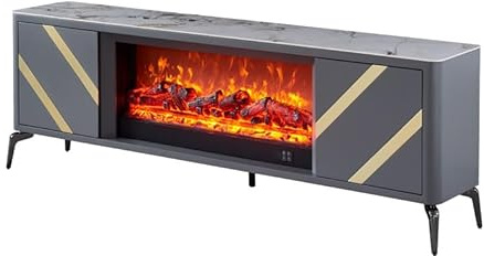 BNUTFRDD Dekorativer Kaminschrank mit Holzverkleidung und Kaminsimulation, Entertainment-Center Stauraum, TV-Schrank for Kamine im Wohnzimmer TV-Möbel mit Kamin(2000 * 350 * 600)