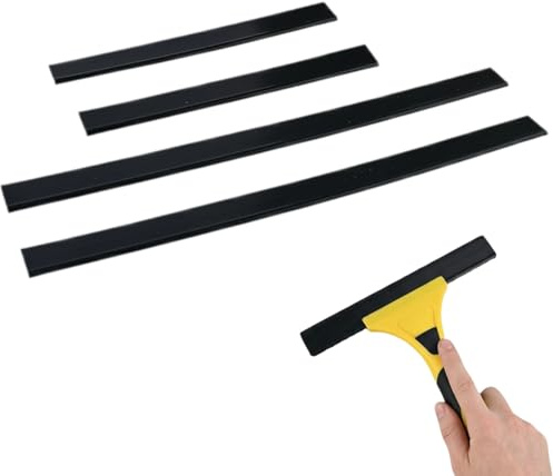 Window Cleaner Replacement, 4 Pcs Soft Rubber Strip Scraper Accessory, Replacement Blades 170mm 280mm for Window Vacs, Glass Cleaner Spares, Durable, Easy to Install, Compatible with Karcher wv2 wv5