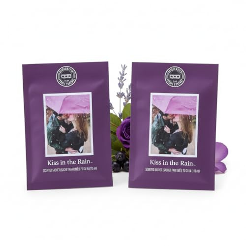2er Set Duftsäckchen Kiss in the Rain fruchtig Warmer Raumduft | Mit schwarzen Johannisbeeren, Himbeeren, Erdbeeren sowie Rose, Veilchen und Vanille - für Kleiderschrank, Bad und Wohnraum