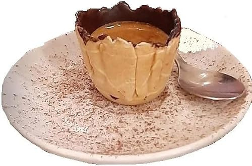 Coffee Ciok Comestibles en Gaufrette Recouvertes de Chocolat Fondant pour Café et Liqueurs, Forme de Fleur, Artisanales, 36 Pièces, 600g