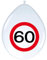 8 Luftballons Motiv Schild Zahl 60. Geburtstag Party Deko 60