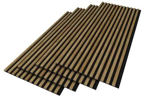 Stegu PROLINE lamelles acoustiques Chêne – 120x60 cm, 4 pièces – certification FSC® – panneaux acoustiques – absorption sonore et décoration murale élégante