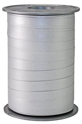 C.E. Pattberg Geschenkband Matt silber, 200 m Ringelband Paperlook zum Einpacken von Geschenken, 10 mm Breite, Zubehör zum Dekorieren & Basteln, Dekoband für Präsente, zu jedem Anlass