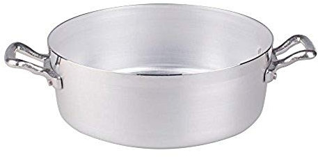 Ollas Baja cazuela Agnelli, Aluminio BLTF, con 2 Asas en Acero Inoxidable, Plata, 26 cm
