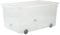 Rotho Clear Aufbewahrungsbox 63l mit Deckel und Rollen, Kunststoff (PP) BPA-frei, transparent, 63l (71,5 x 40,0 x 33,5 cm)