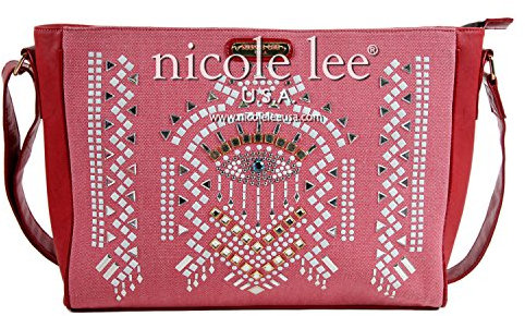 Nicole Lee Ramsha Stud Detail Messenger Bag, Red, One Size
