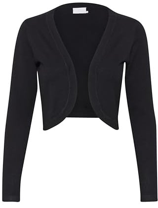 KAFFE Bolero Astrid Damen Bolero Astrid Elegant Jäckchen Langarm Cardigan Bolerojacke S, Black deep