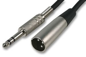 Pro Signal 5m 6.35mm (¼) Stereo Jack to 3-Pin XLR Microphone Lead – Balanced Audio Cable, Pure Copper, Nickel-Plated Connectors, Black (PSG01349)