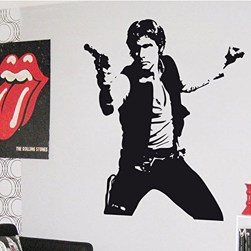 IDEAVINILO Vinilo Decorativo Han Solo. Color Negro. Medidas: 70x80cm.