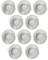 JungesLicht 10er Set Einbaustrahler IP65 Optik: Edelstahl gebürstet GU10 5Watt LED Leuchtmittel 3000Kelvin warm-weiß 420Lumen = 40W Lichtleistung, Leuchtmittel austauschbar, für 55-68mm Bohrlöcher