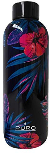 PURO Bottiglia Termica Hot&ColdTexture Blue Flowers 500ml