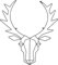 Star Cupid LED-Design-Rentierkopf, Metall, Schwarz, ca. 52 x 57 cm