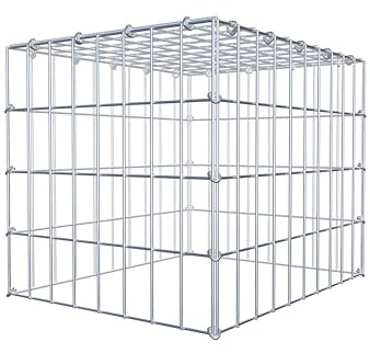 GABIONA Gabione zur Erweiterung (L x H x T cm: 50 × 40 × 40) – Steinkorb aus 4 mm Draht, C-Ring Verschluss mit Gratis-Zange – für Erweiterung in der Höhe, ohne Bodengitter – Gabionenzaun