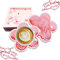 bebebao Sakura-Untersetzer, rutschfeste Isolierung, Acryl, lustige Untersetzer, niedliche Kirschblüten-Dekoration, Geschenk für Freundin, Frauen, Kinder, Ehefrau (Pink)