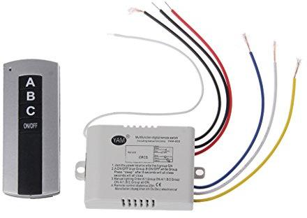 GUMEI Wireless 3 canali ON/off Lampada Interruttore Telecomando trasmettitore Ricevitore