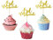 KEYIDO 20pcs Gold Eid Mubarak Cake Topper for Eid Party Decorations