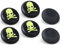 9CDeer Lot de 6 poignées de pouce analogiques pour manette de jeu PS5, PS4, Xbox Series X/S, Xbox One, Switch Pro - Motif tête de mort - Noir et vert