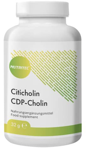Nutritec CDP-Cholin 500 mg Citicholin pro Tagesdosis - 60 Kapseln, vegan