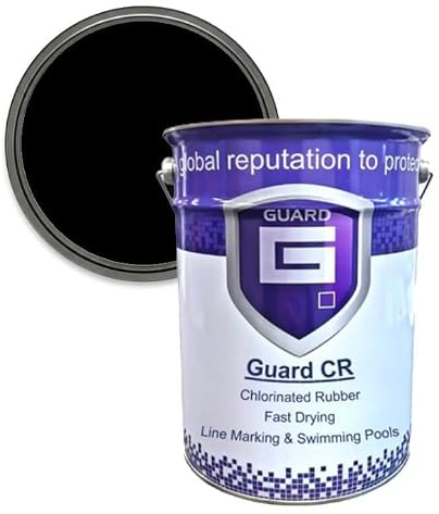 Guard CR - Chlorinated Rubber Line Marking and Swimming Pool Paint Fish Pond - 5 Litres Multiple Colours (Black)